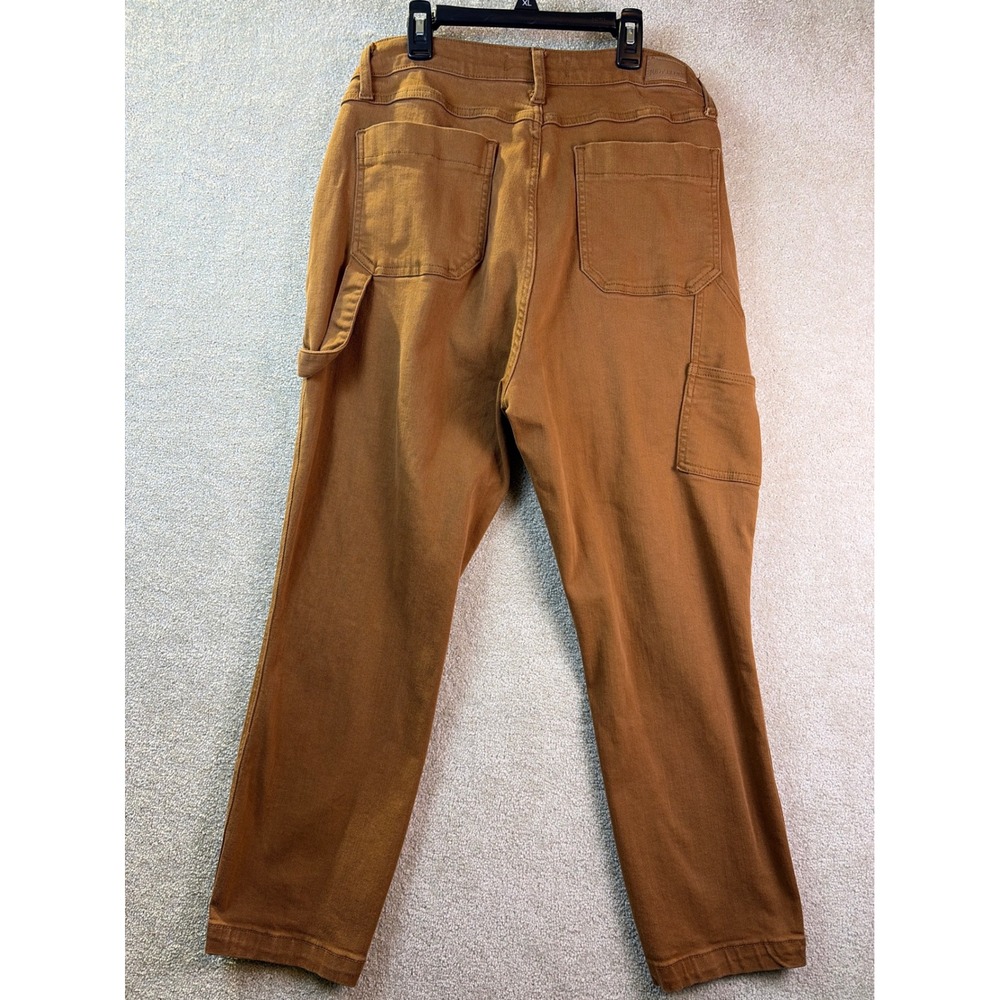 Judy Blue Carpenter Pants Women 15 (Fits 34x26) Brown Slim Fit High Rise Utility - Picture 3 of 8